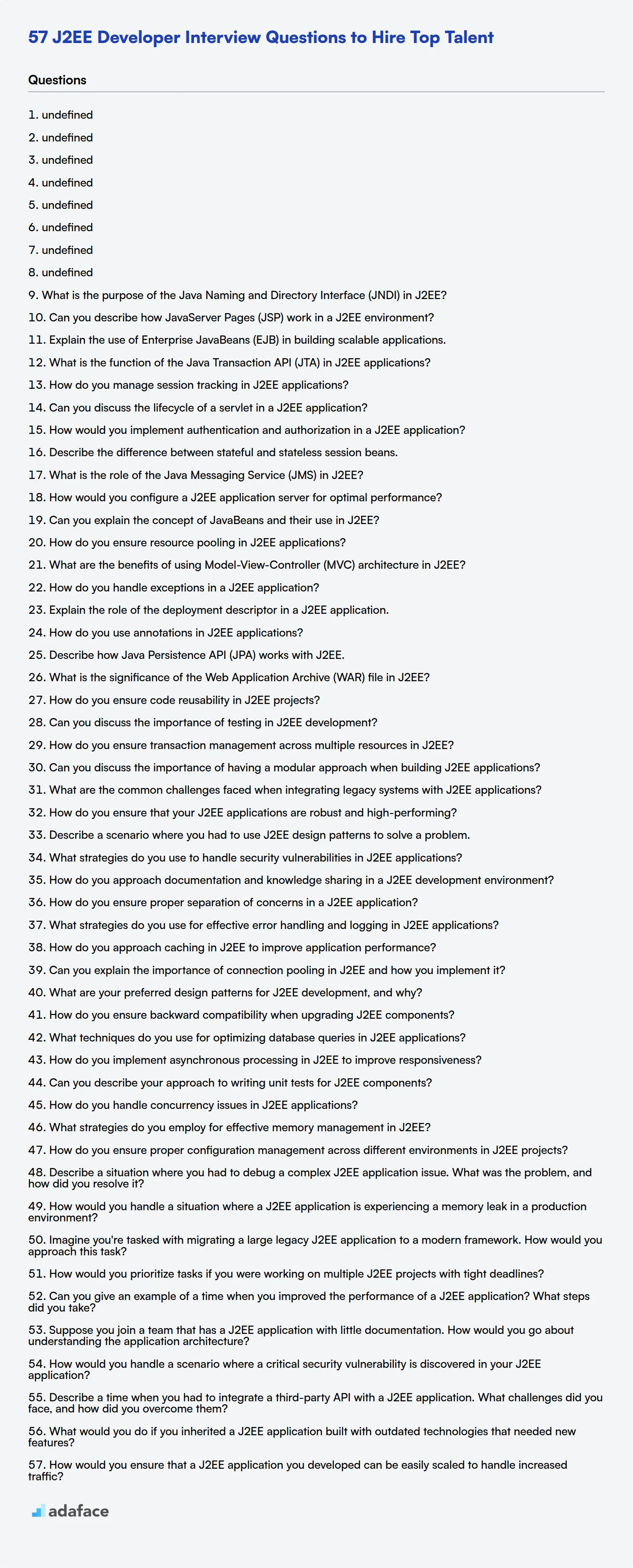 Descargar la plantilla de preguntas de la entrevista del desarrollador J2EE en formato PNG, PDF y TXT