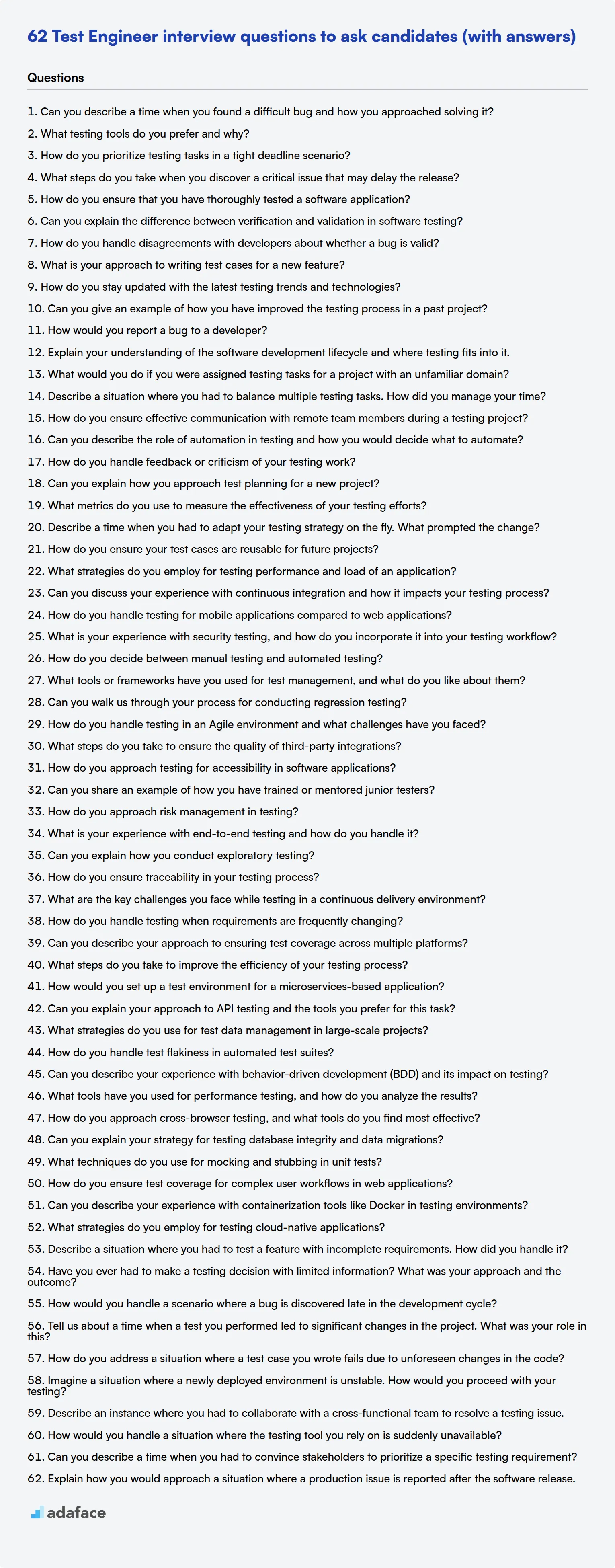 Descargar plantilla de preguntas de entrevista para ingeniero de pruebas en formato PNG, PDF y TXT