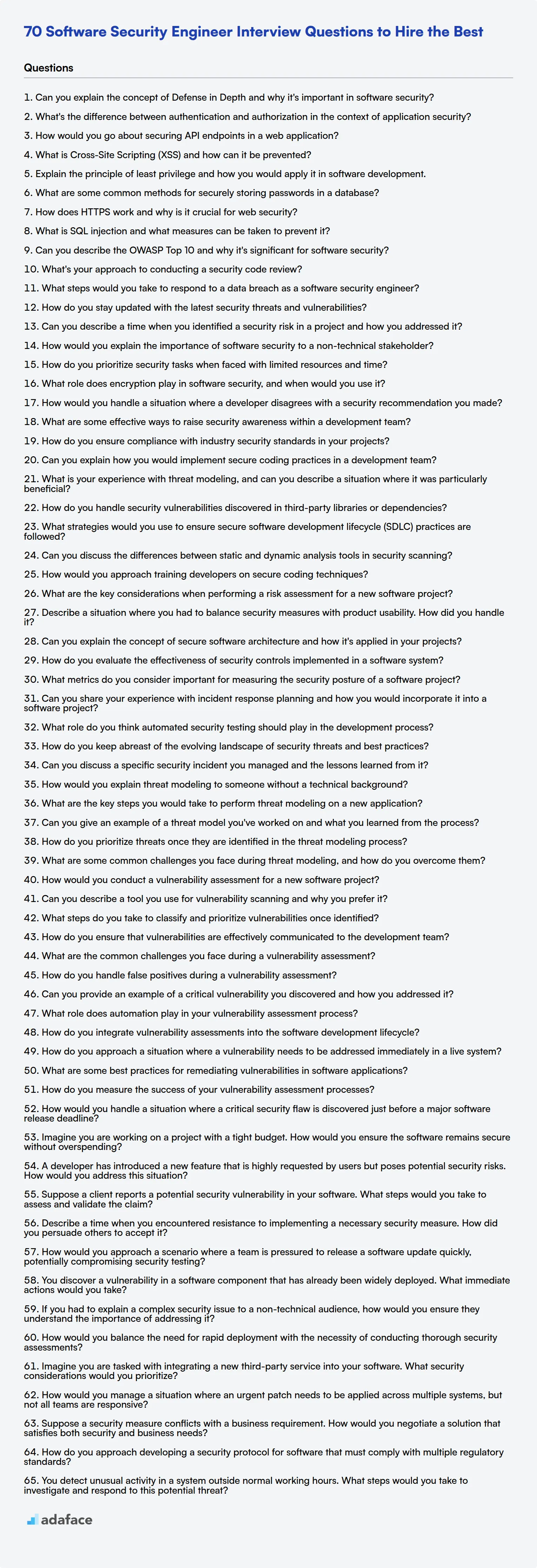 Descargar la plantilla de preguntas para la entrevista de Ingeniero de Seguridad de Software en formato PNG, PDF y TXT