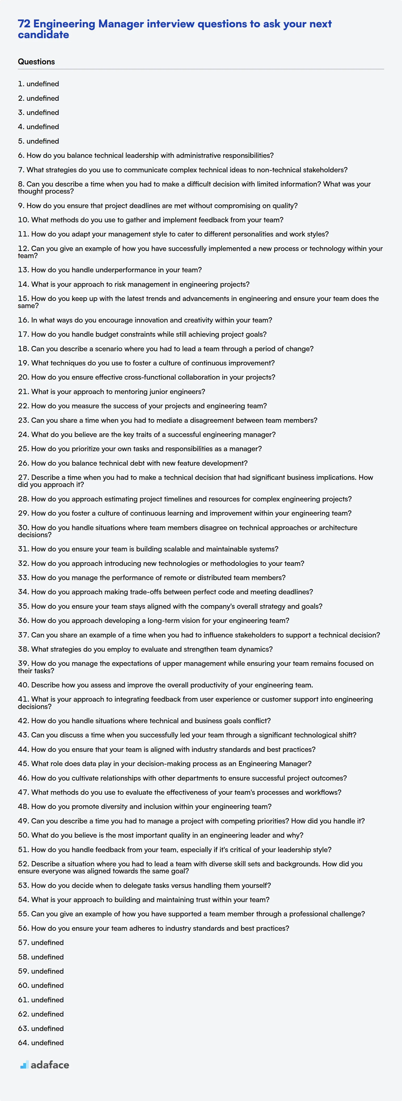 Descarga la plantilla de preguntas para la entrevista de Gerente de Ingeniería en formato PNG, PDF y TXT