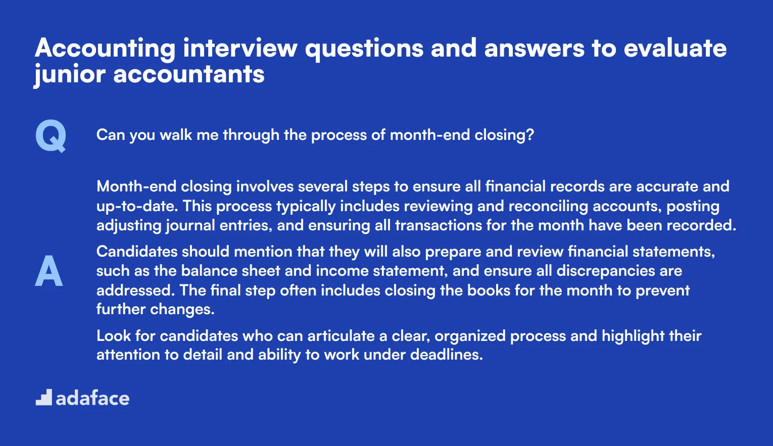 8 Accounting interview questions and answers to evaluate junior accountants