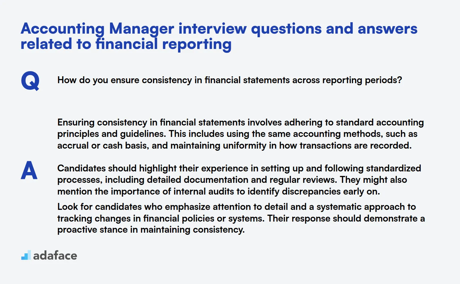 8 Accounting Manager interview questions and answers related to financial reporting