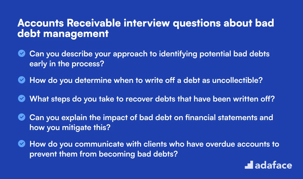 12 Accounts Receivable interview questions about bad debt management