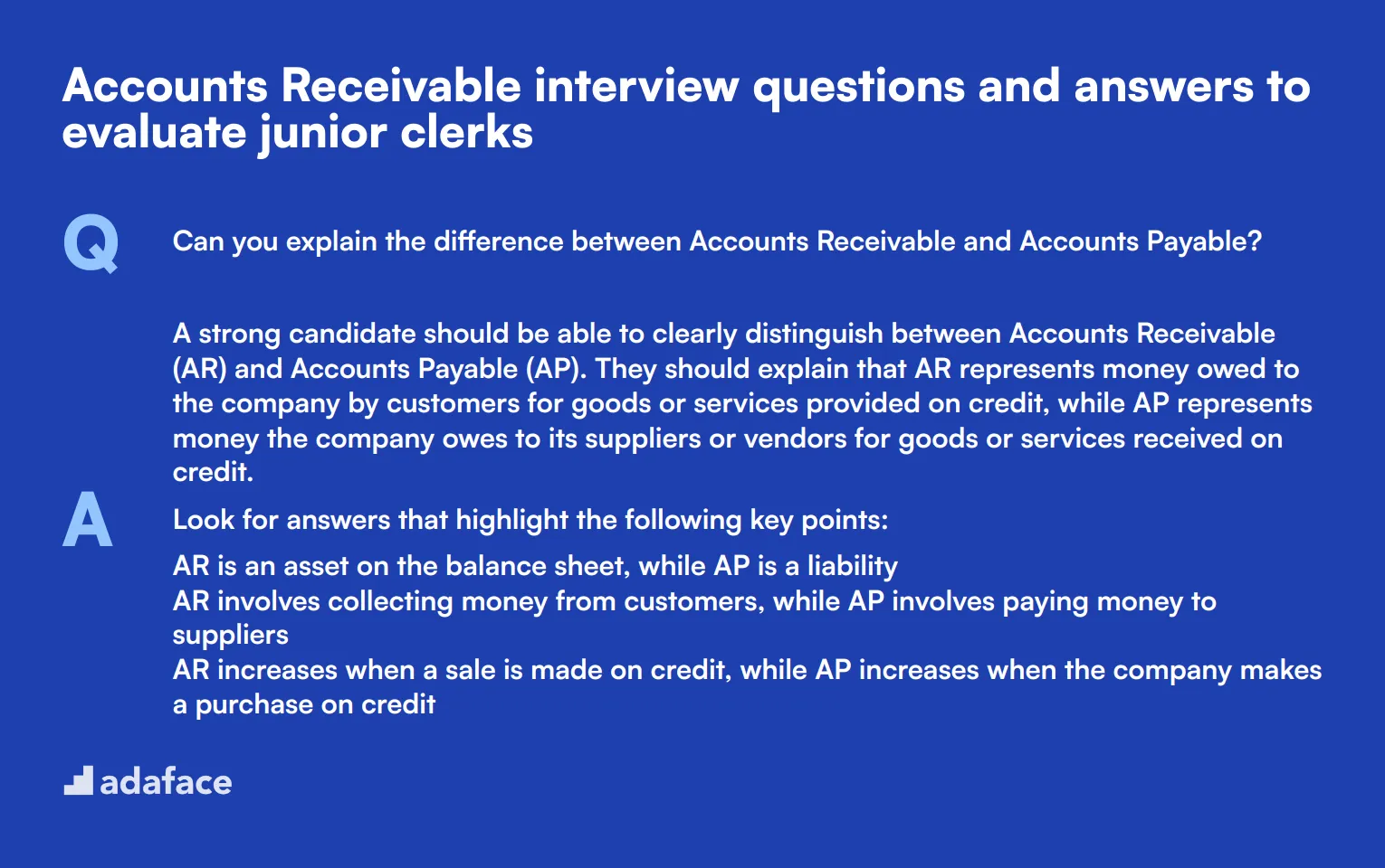 8 Accounts Receivable interview questions and answers to evaluate junior clerks