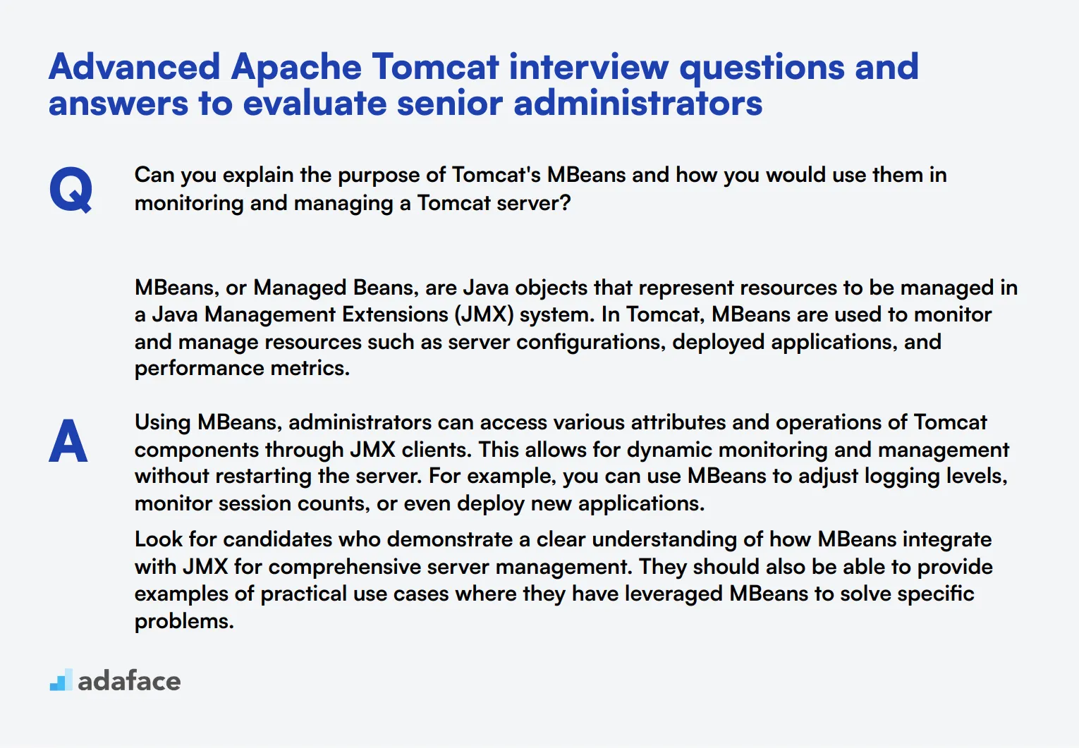 7 advanced Apache Tomcat interview questions and answers to evaluate senior administrators