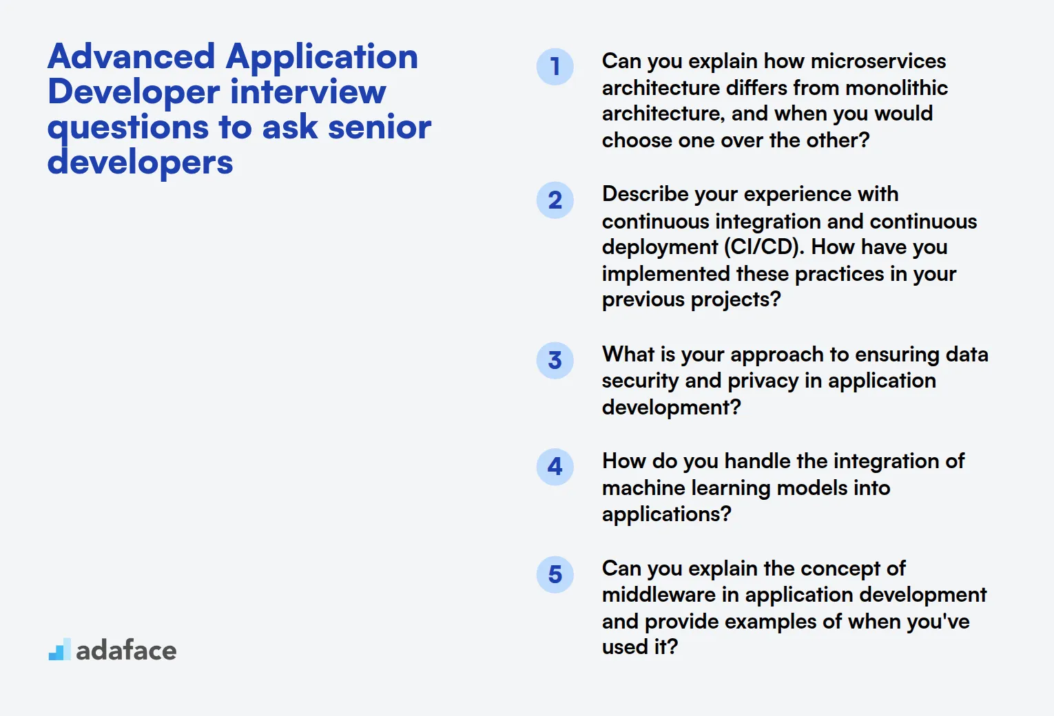 15 advanced Application Developer interview questions to ask senior developers