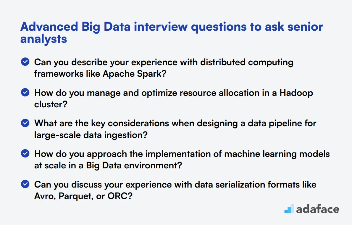 15 advanced Big Data interview questions to ask senior analysts