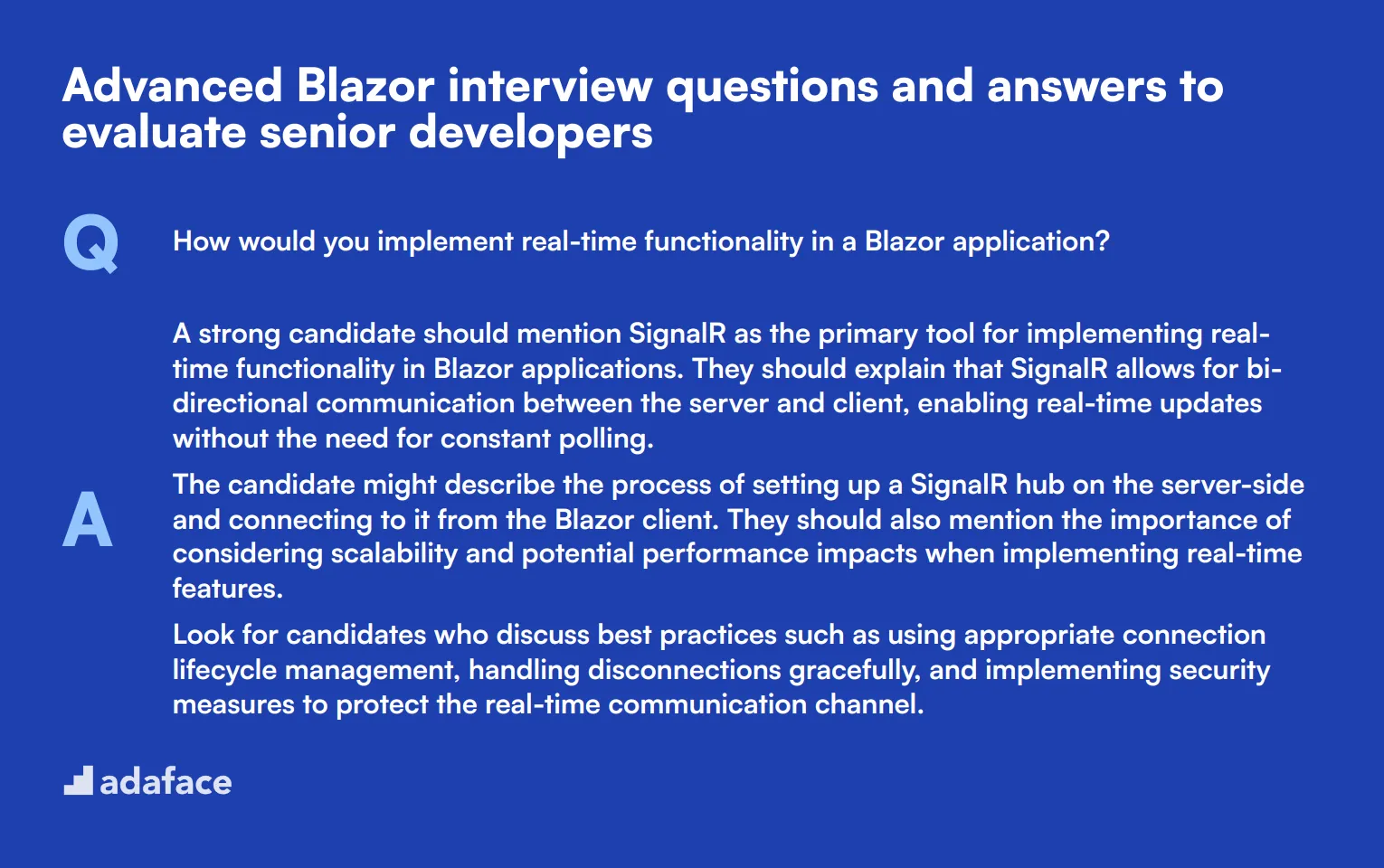 9 advanced Blazor interview questions and answers to evaluate senior developers