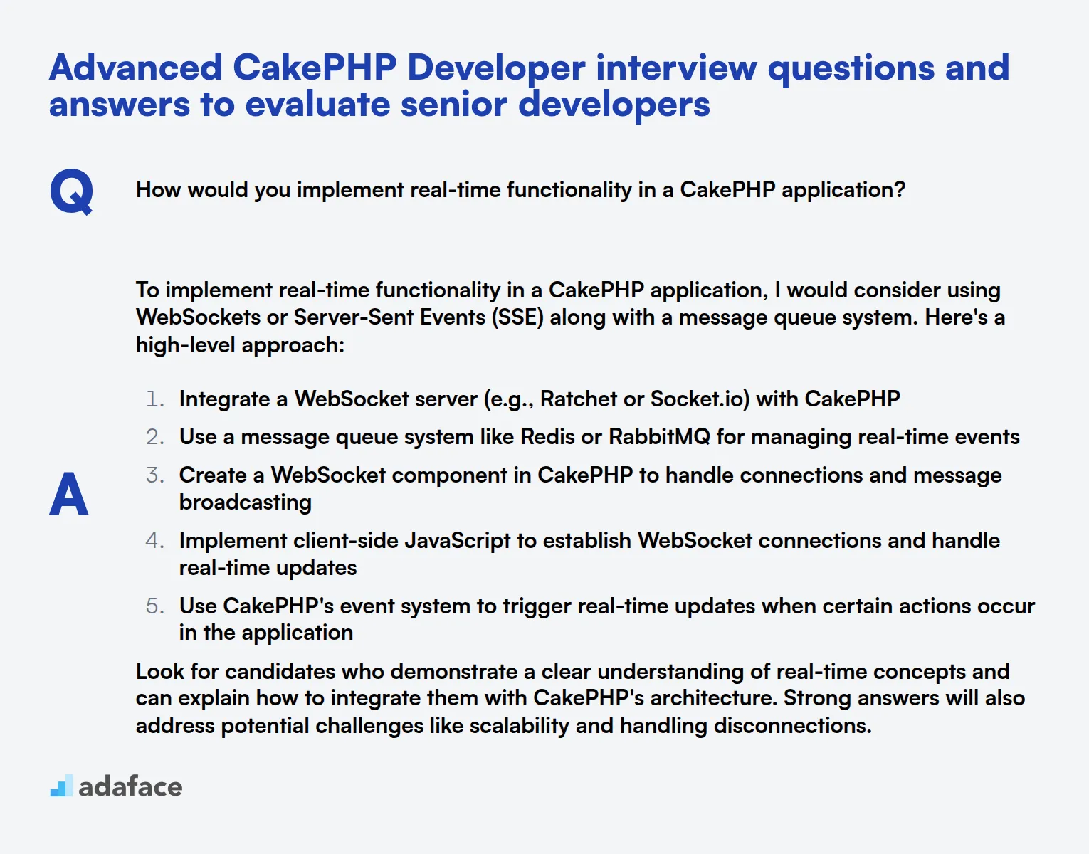 9 advanced CakePHP Developer interview questions and answers to evaluate senior developers