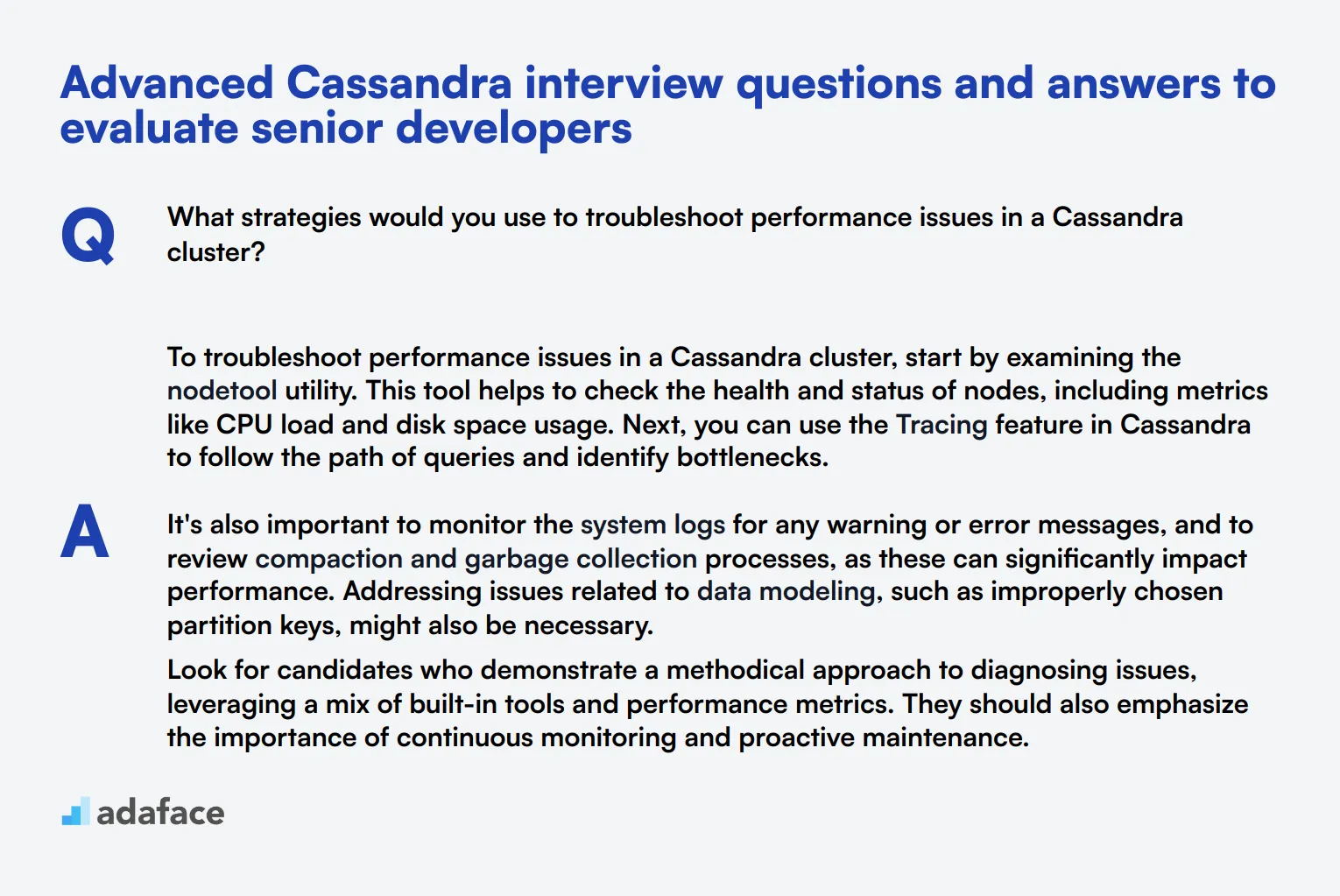 7 advanced Cassandra interview questions and answers to evaluate senior developers