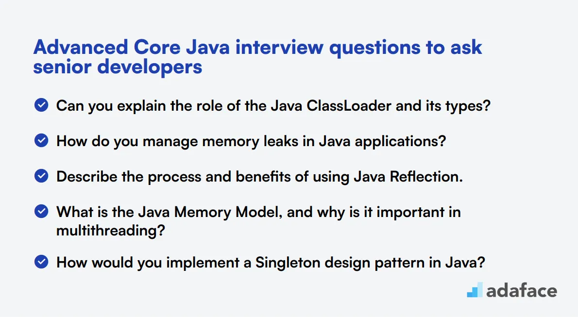 15 advanced Core Java interview questions to ask senior developers