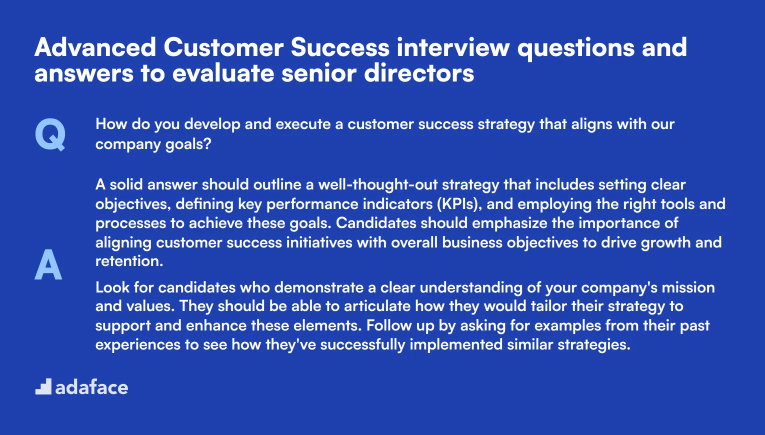 9 advanced Customer Success interview questions and answers to evaluate senior directors