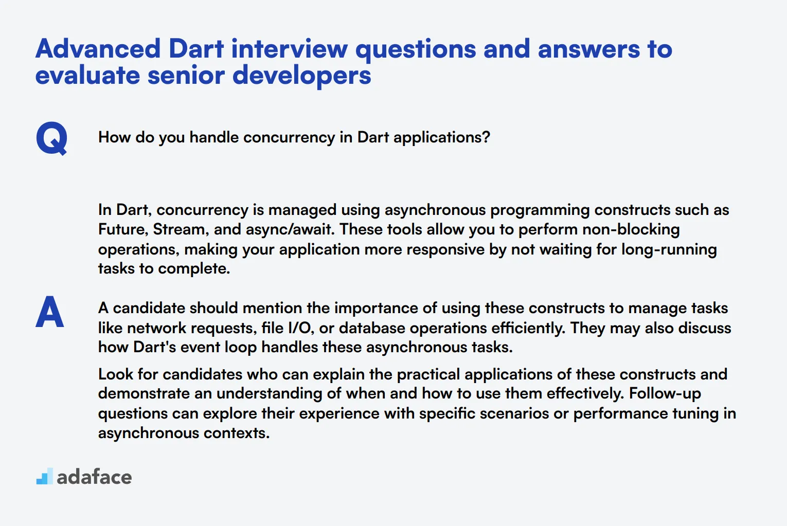 9 advanced Dart interview questions and answers to evaluate senior developers