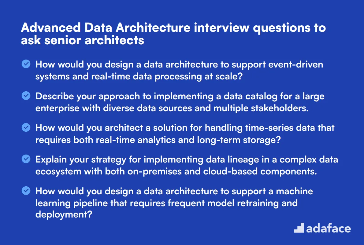 15 advanced Data Architecture interview questions to ask senior architects