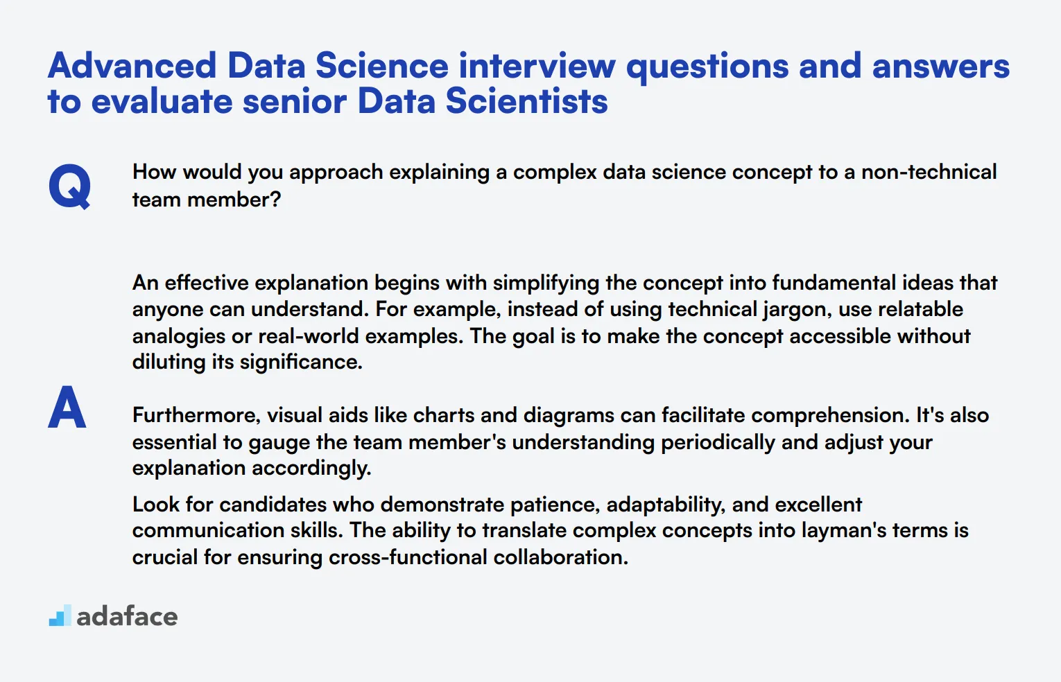 9 advanced Data Science interview questions and answers to evaluate senior Data Scientists