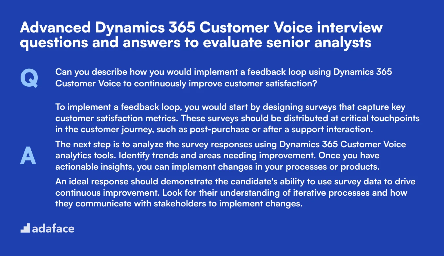 7 advanced Dynamics 365 Customer Voice interview questions and answers to evaluate senior analysts