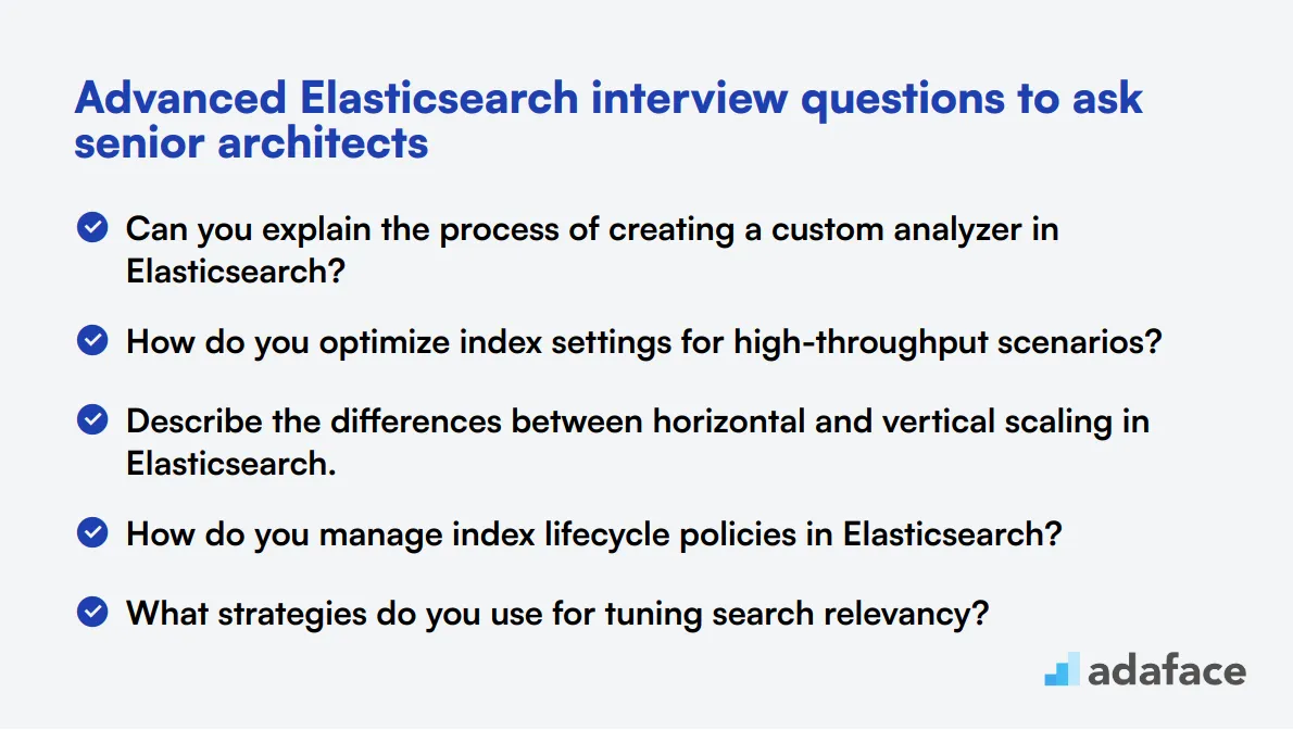 18 advanced Elasticsearch interview questions to ask senior architects