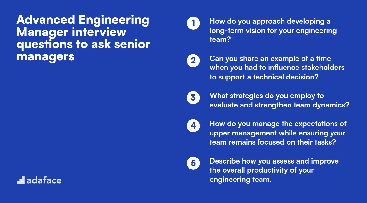 15 preguntas avanzadas para entrevistas de Gerentes de Ingeniería para hacer a gerentes senior