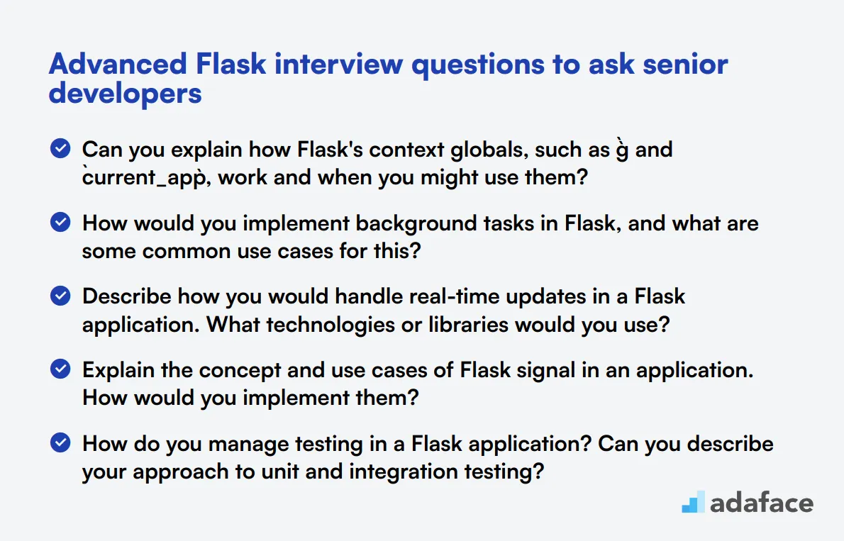 15 advanced Flask interview questions to ask senior developers