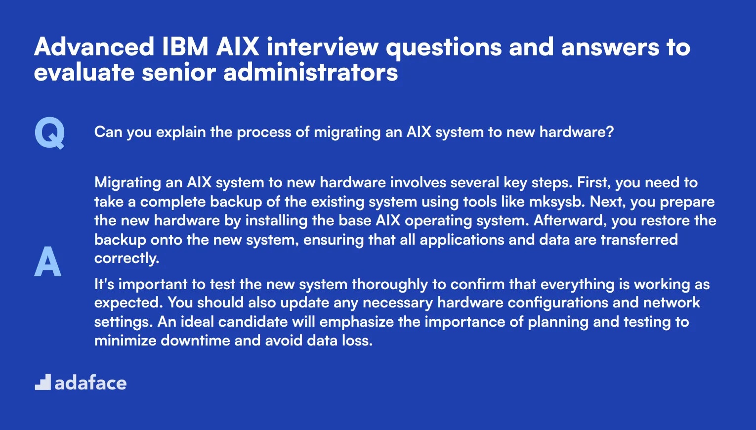 7 advanced IBM AIX interview questions and answers to evaluate senior administrators