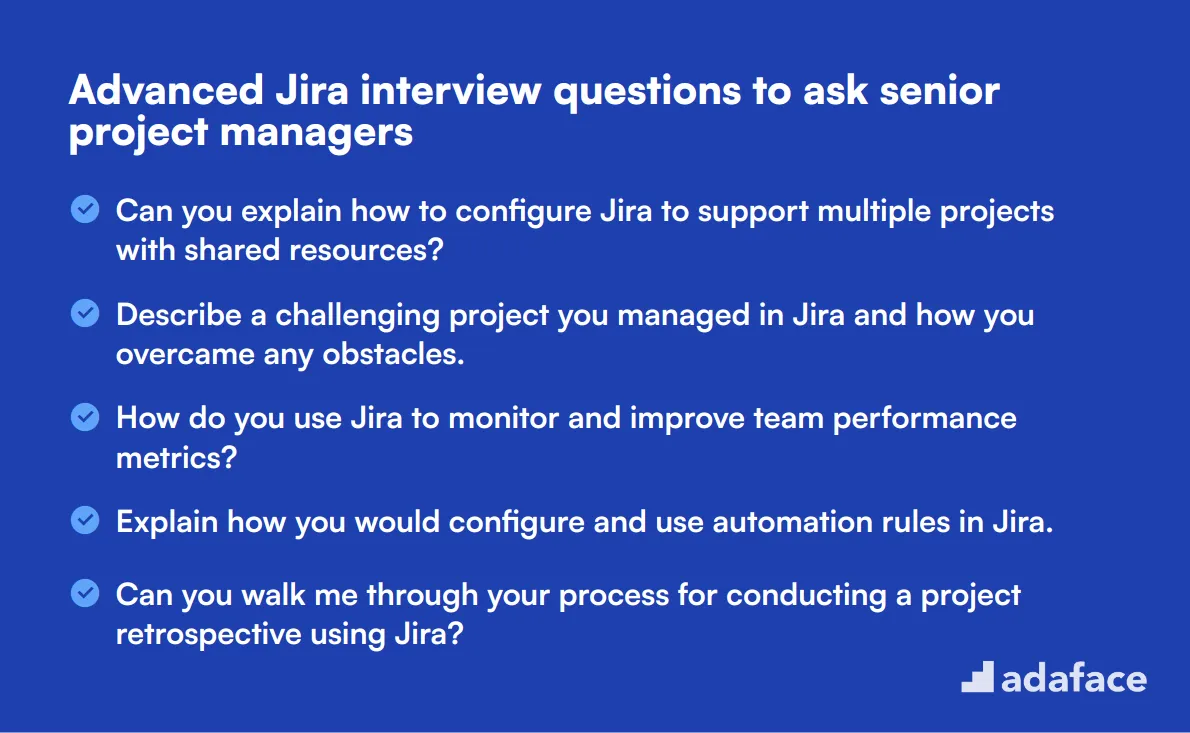 15 advanced Jira interview questions to ask senior project managers