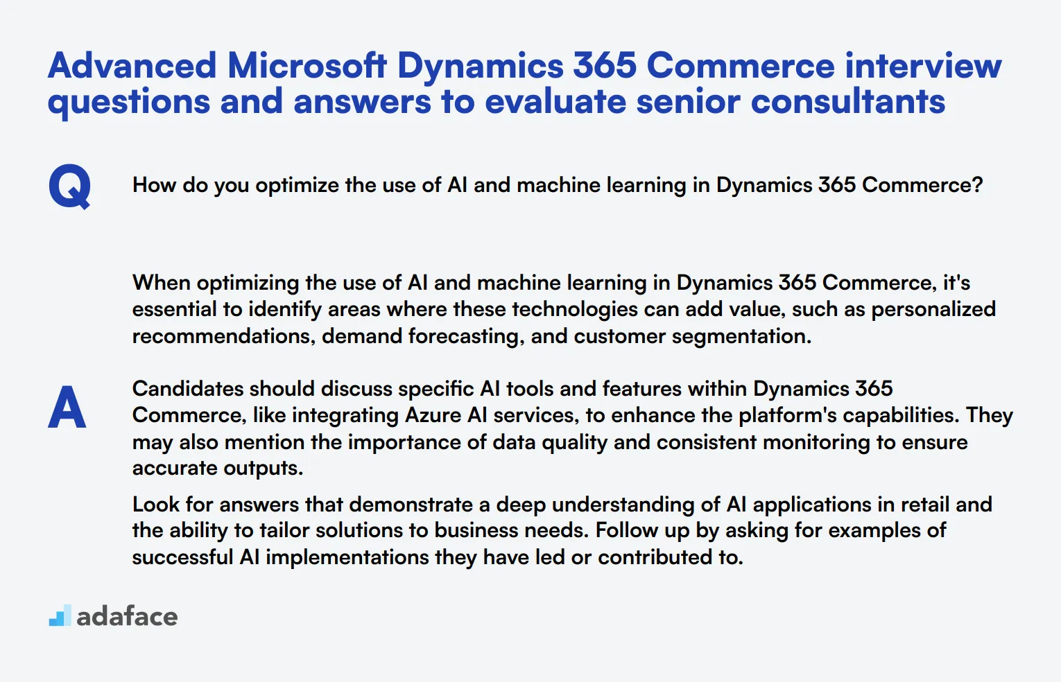 7 advanced Microsoft Dynamics 365 Commerce interview questions and answers to evaluate senior consultants