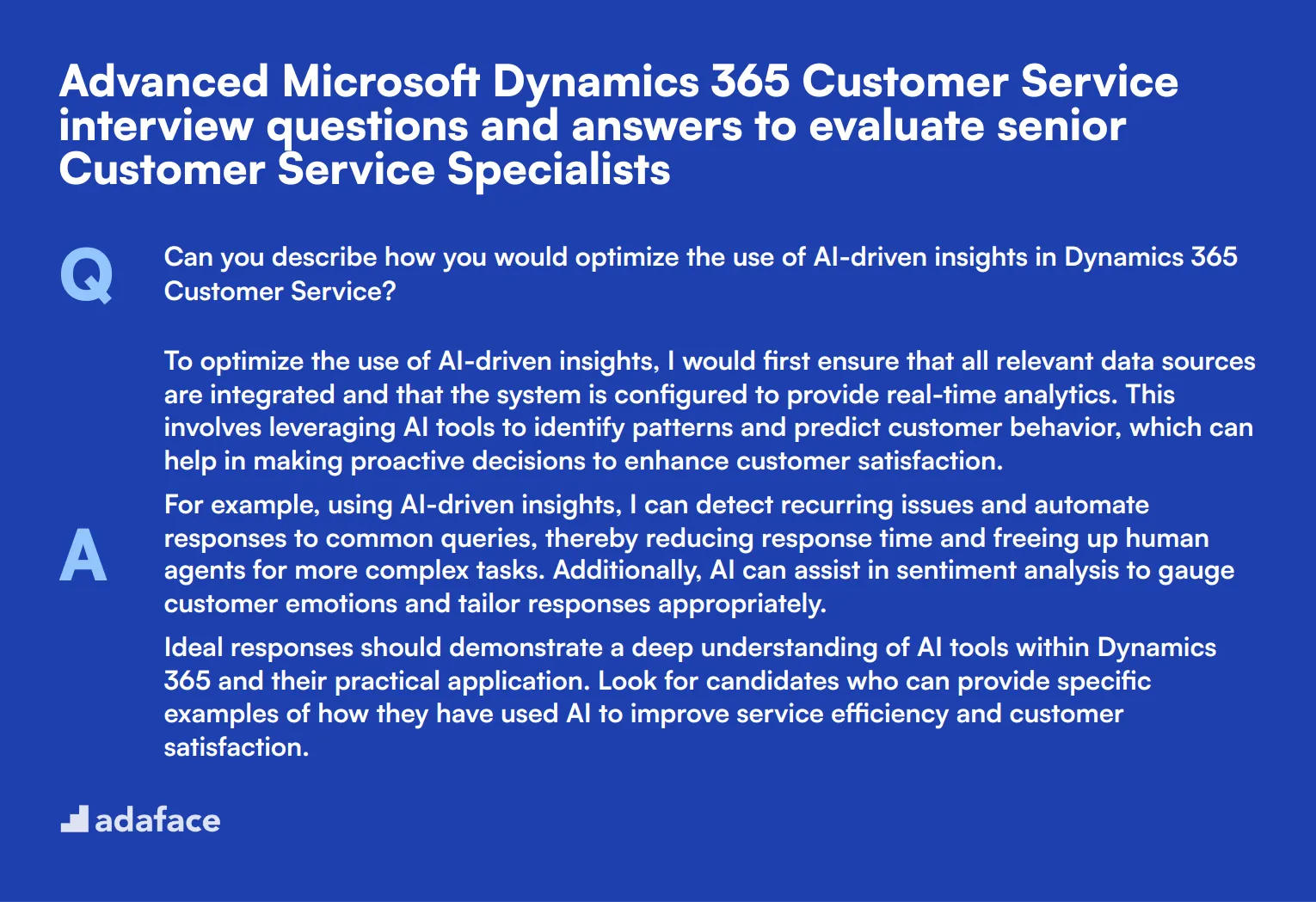 9 advanced Microsoft Dynamics 365 Customer Service interview questions and answers to evaluate senior Customer Service Specialists