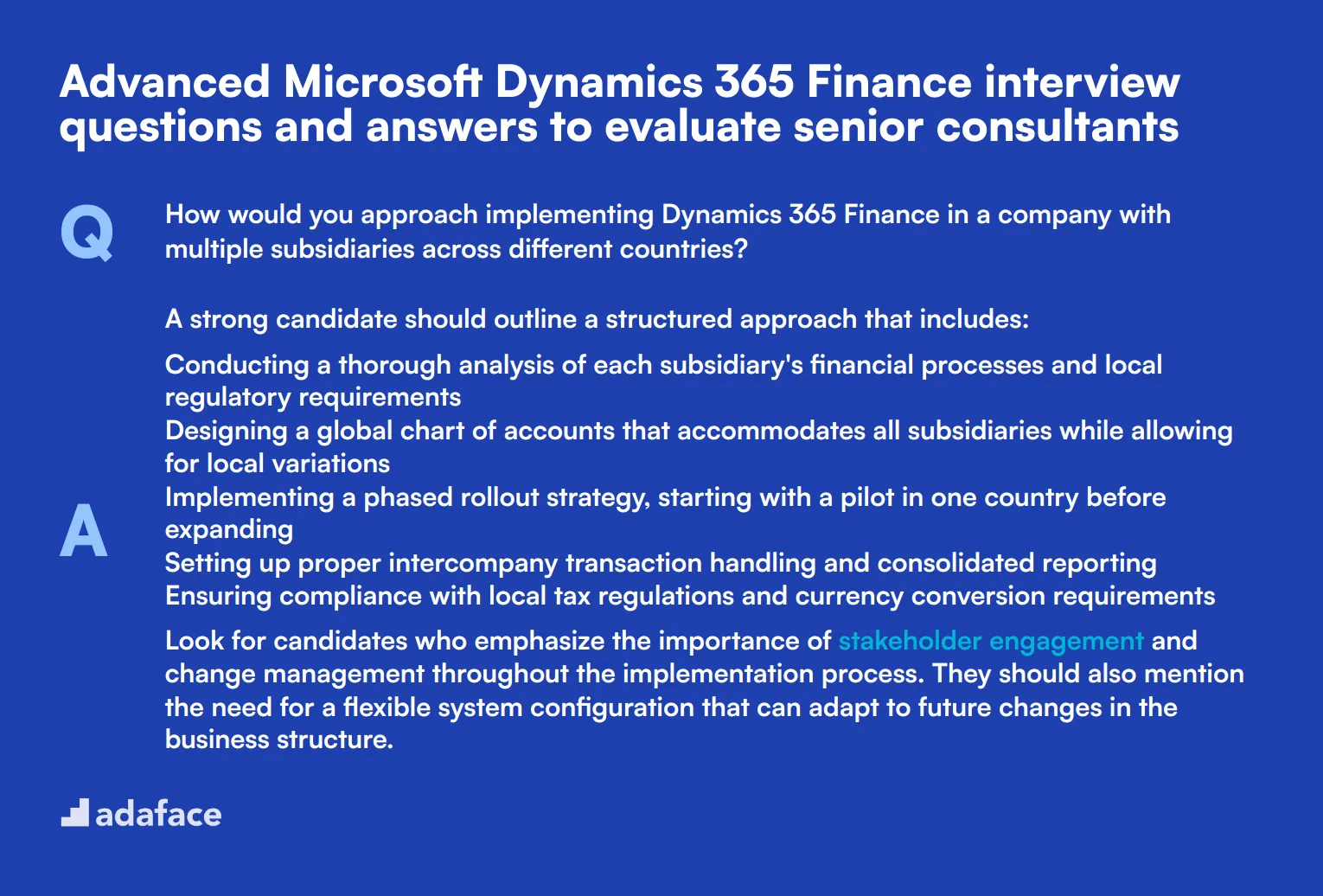 6 advanced Microsoft Dynamics 365 Finance interview questions and answers to evaluate senior consultants