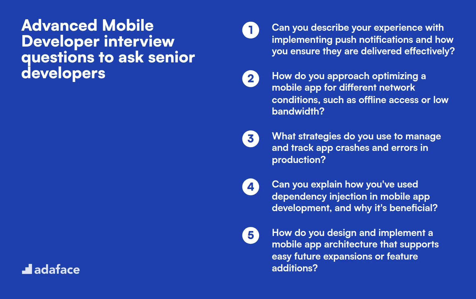 15 advanced Mobile Developer interview questions to ask senior developers