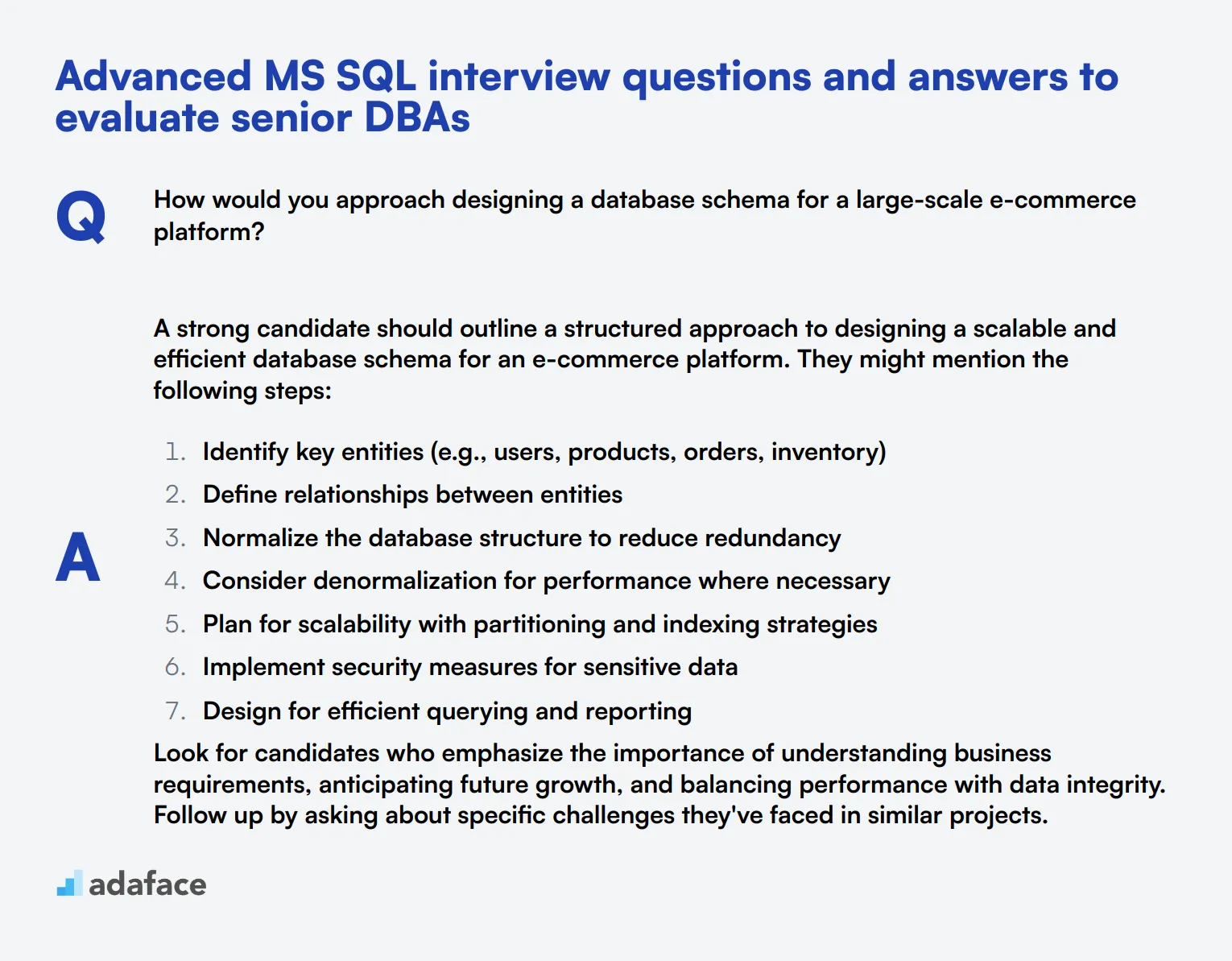 8 advanced MS SQL interview questions and answers to evaluate senior DBAs