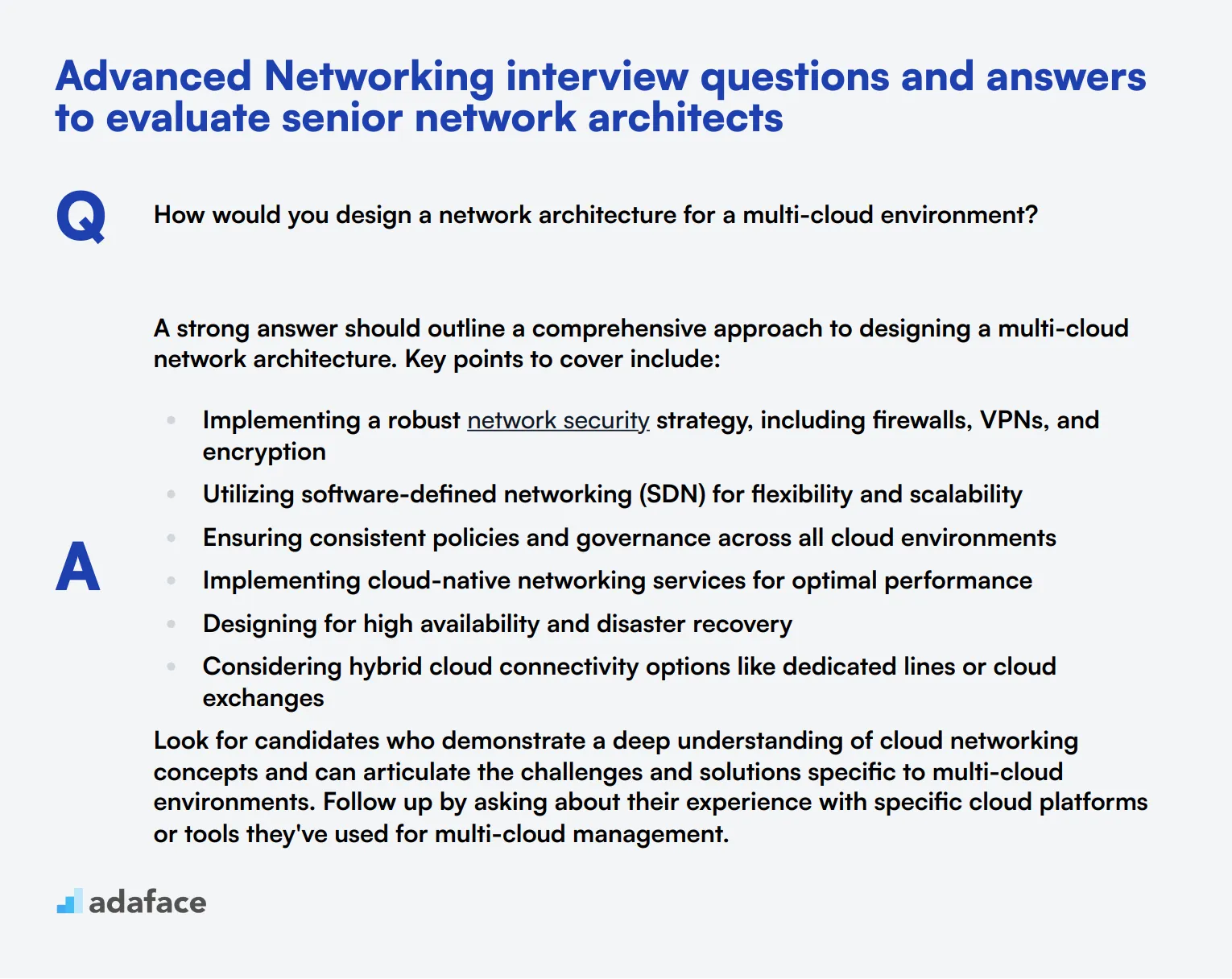 6 advanced Networking interview questions and answers to evaluate senior network architects