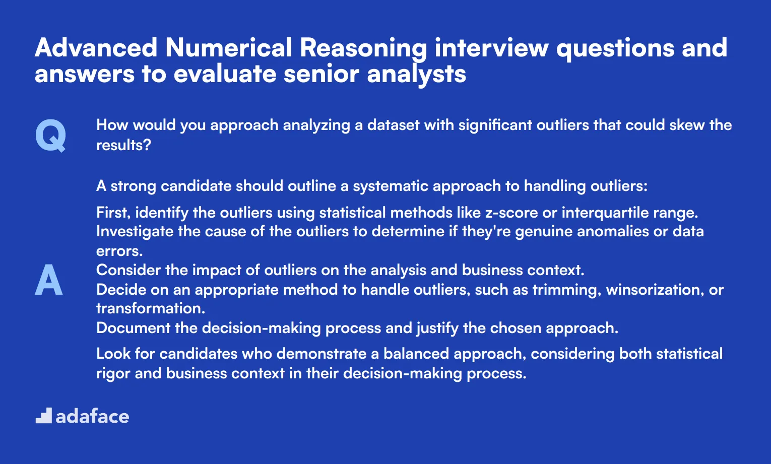 6 advanced Numerical Reasoning interview questions and answers to evaluate senior analysts