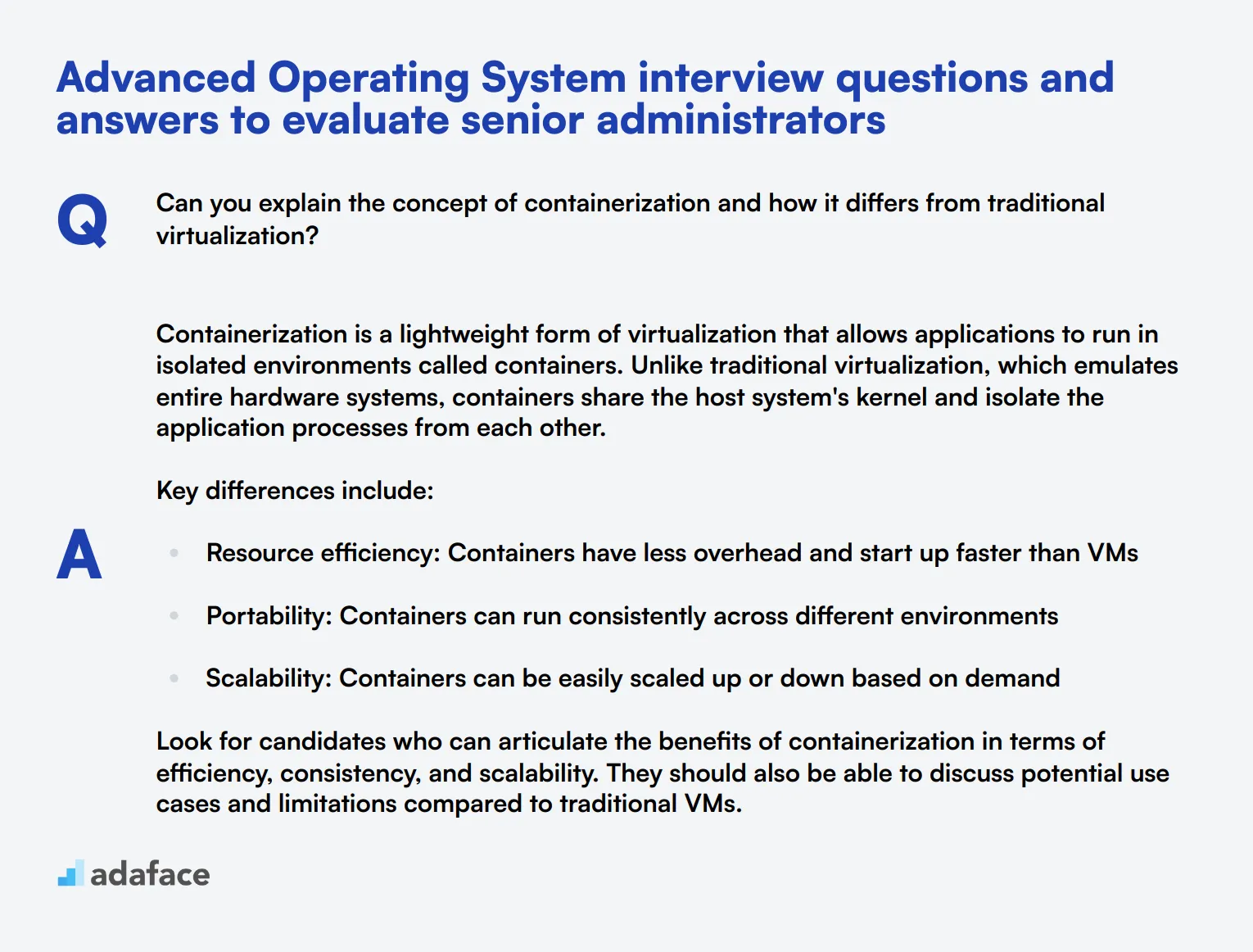 7 advanced Operating System interview questions and answers to evaluate senior administrators