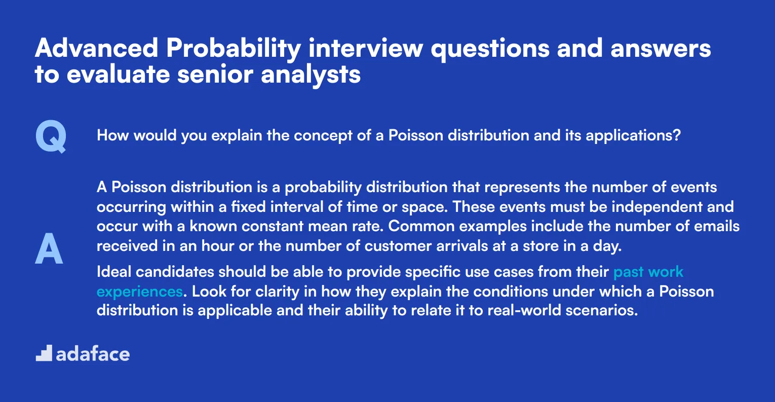 8 advanced Probability interview questions and answers to evaluate senior analysts