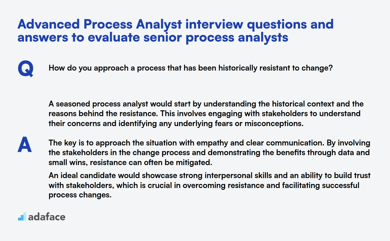 7 advanced Process Analyst interview questions and answers to evaluate senior process analysts