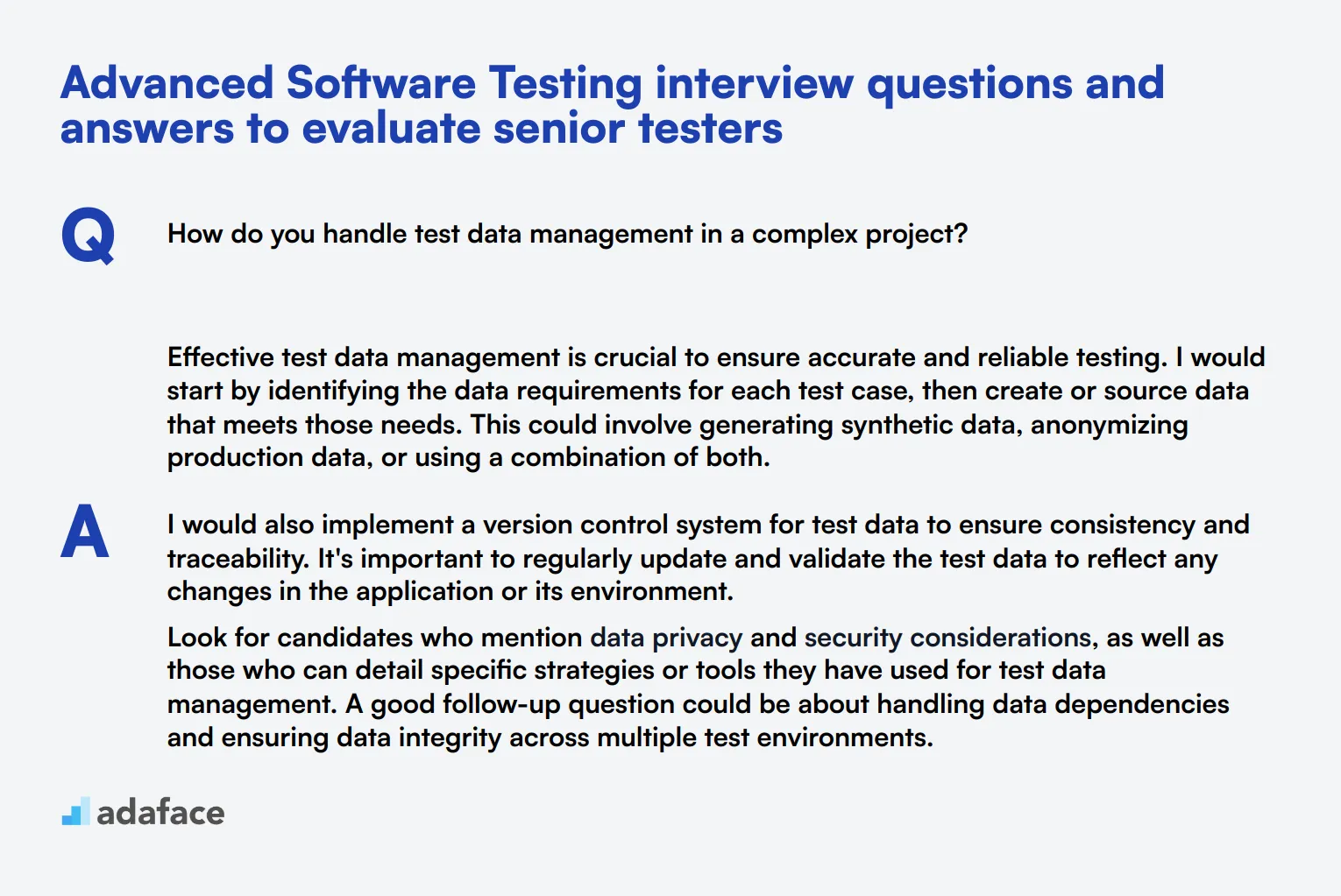 8 advanced Software Testing interview questions and answers to evaluate senior testers