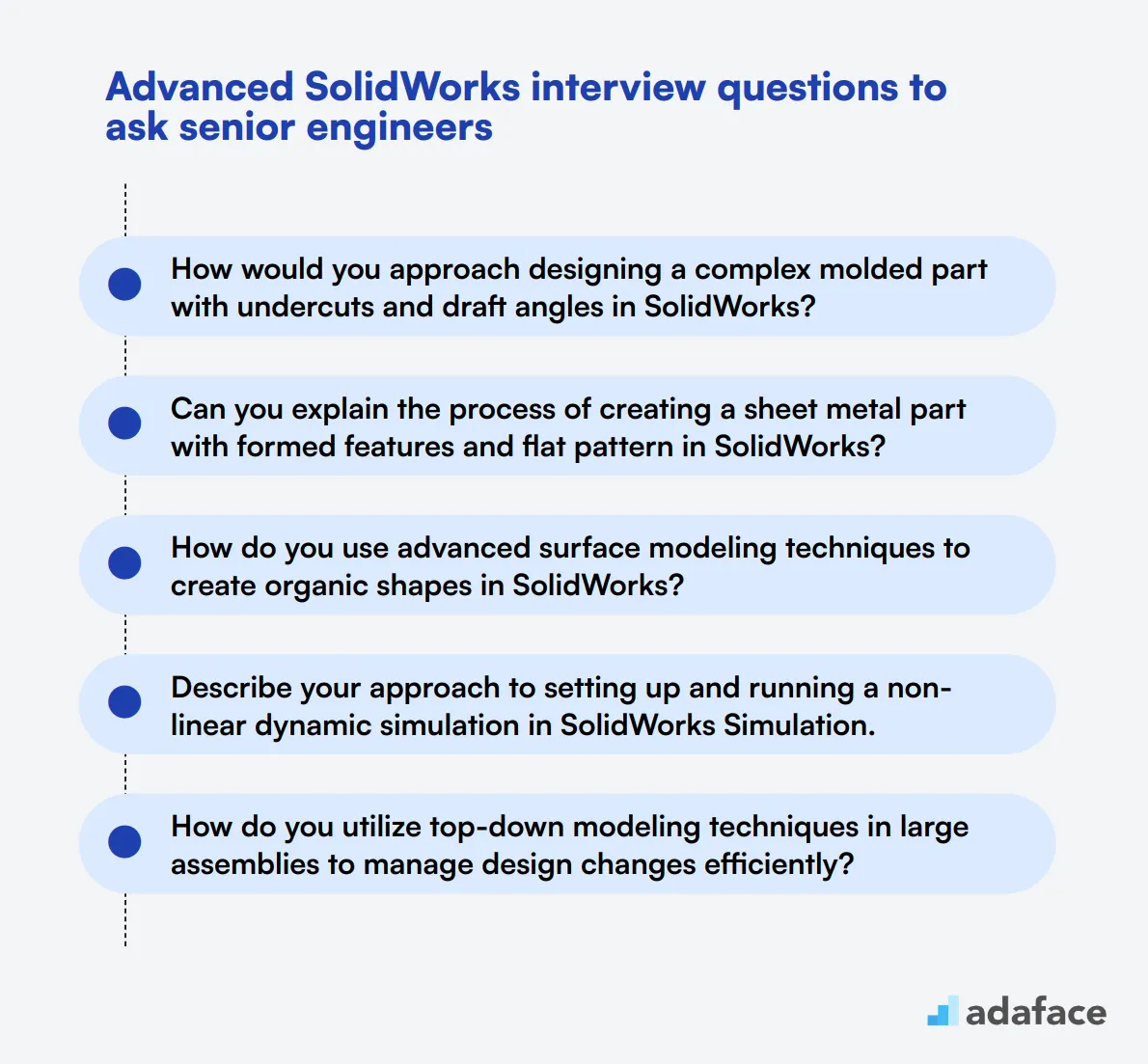 18 advanced SolidWorks interview questions to ask senior engineers