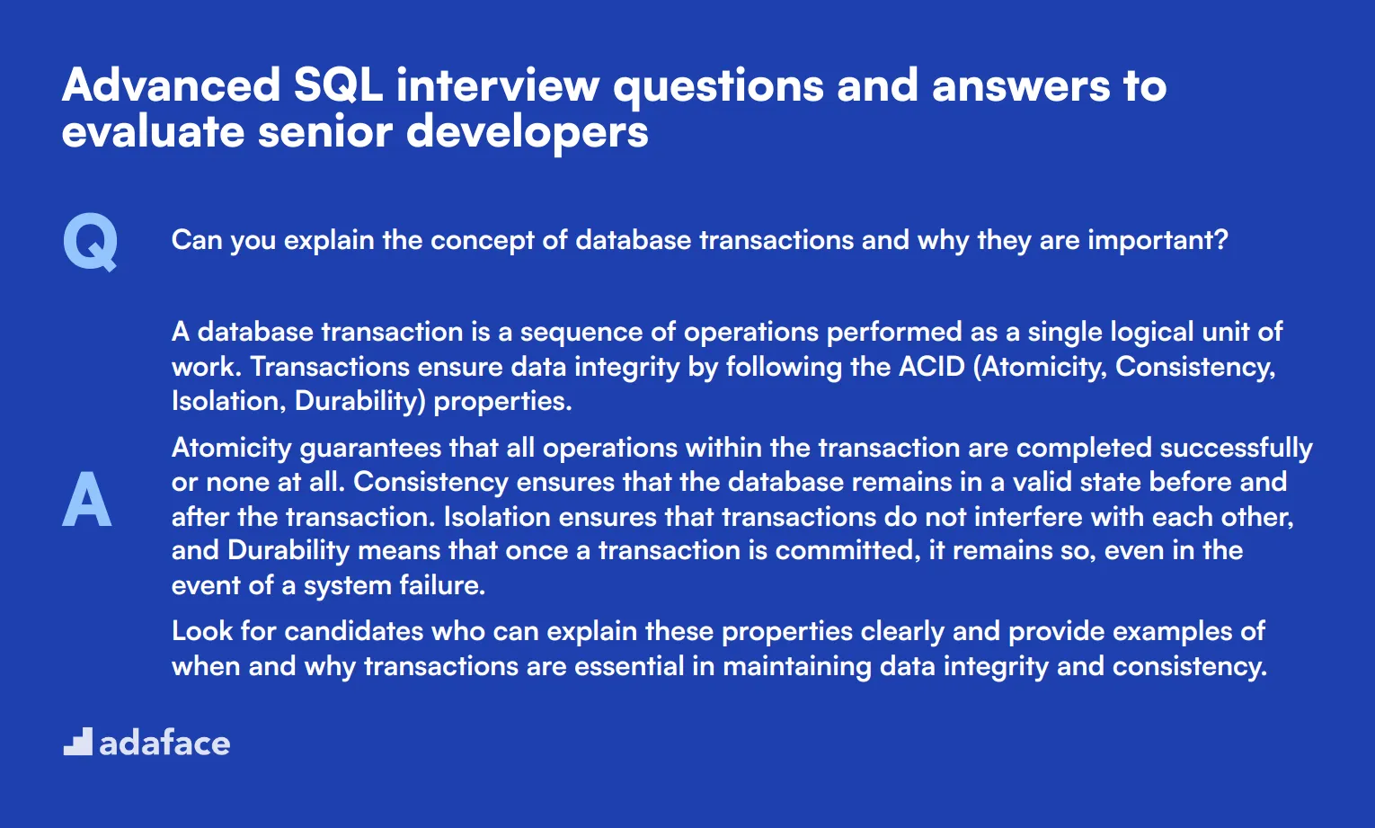 9 advanced SQL interview questions and answers to evaluate senior developers