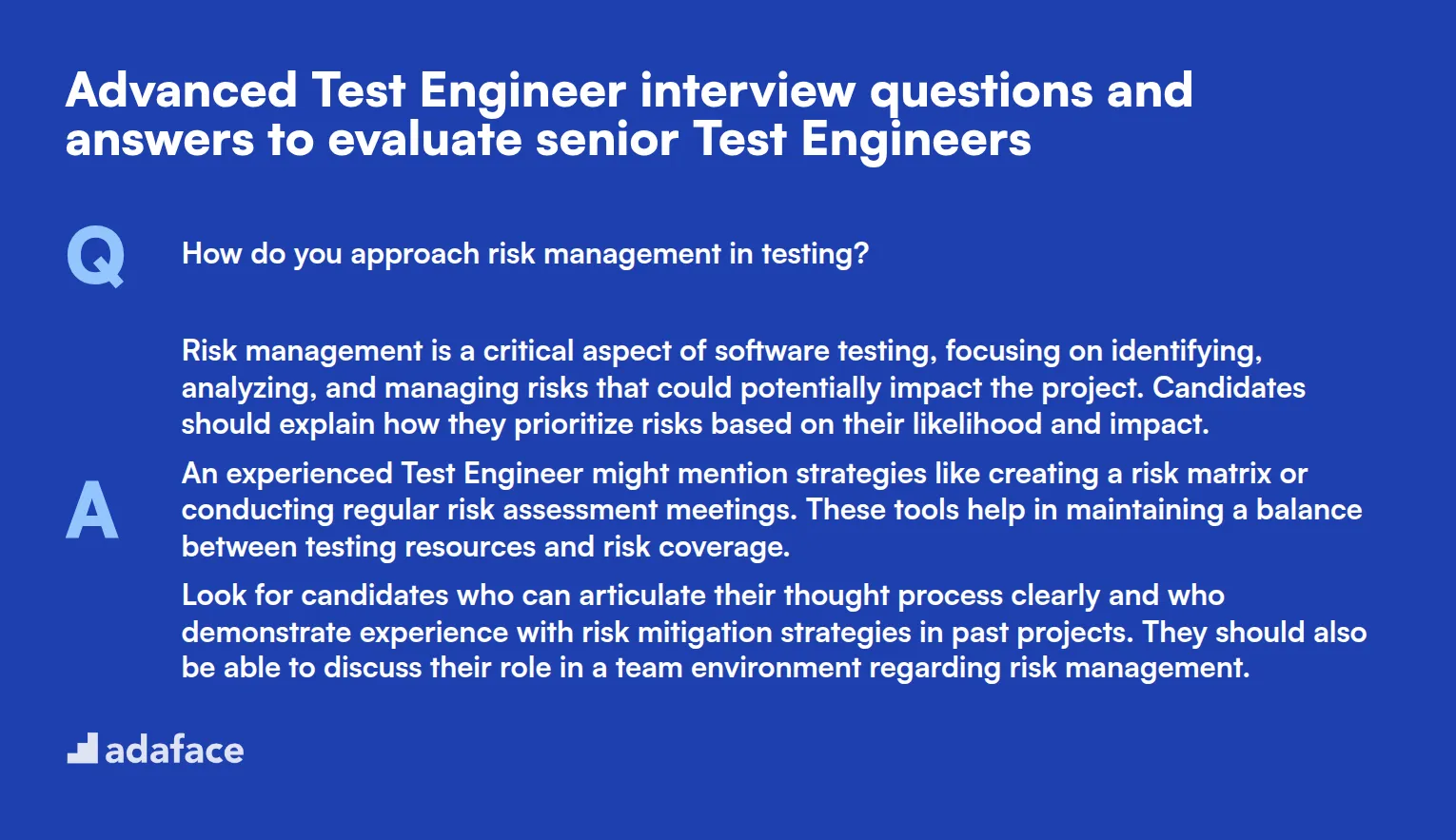 8 preguntas y respuestas avanzadas para entrevistas a ingenieros de pruebas para evaluar a ingenieros de pruebas senior