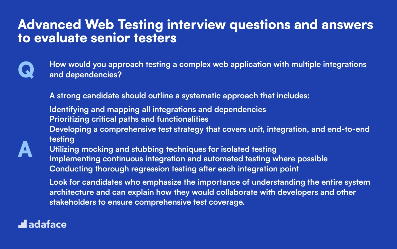 8 advanced Web Testing interview questions and answers to evaluate senior testers