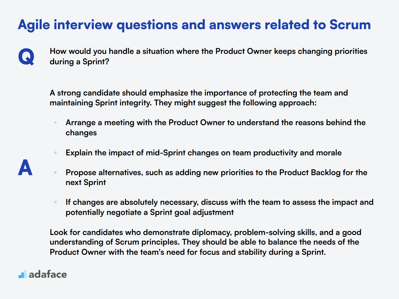 7 Agile interview questions and answers related to Scrum