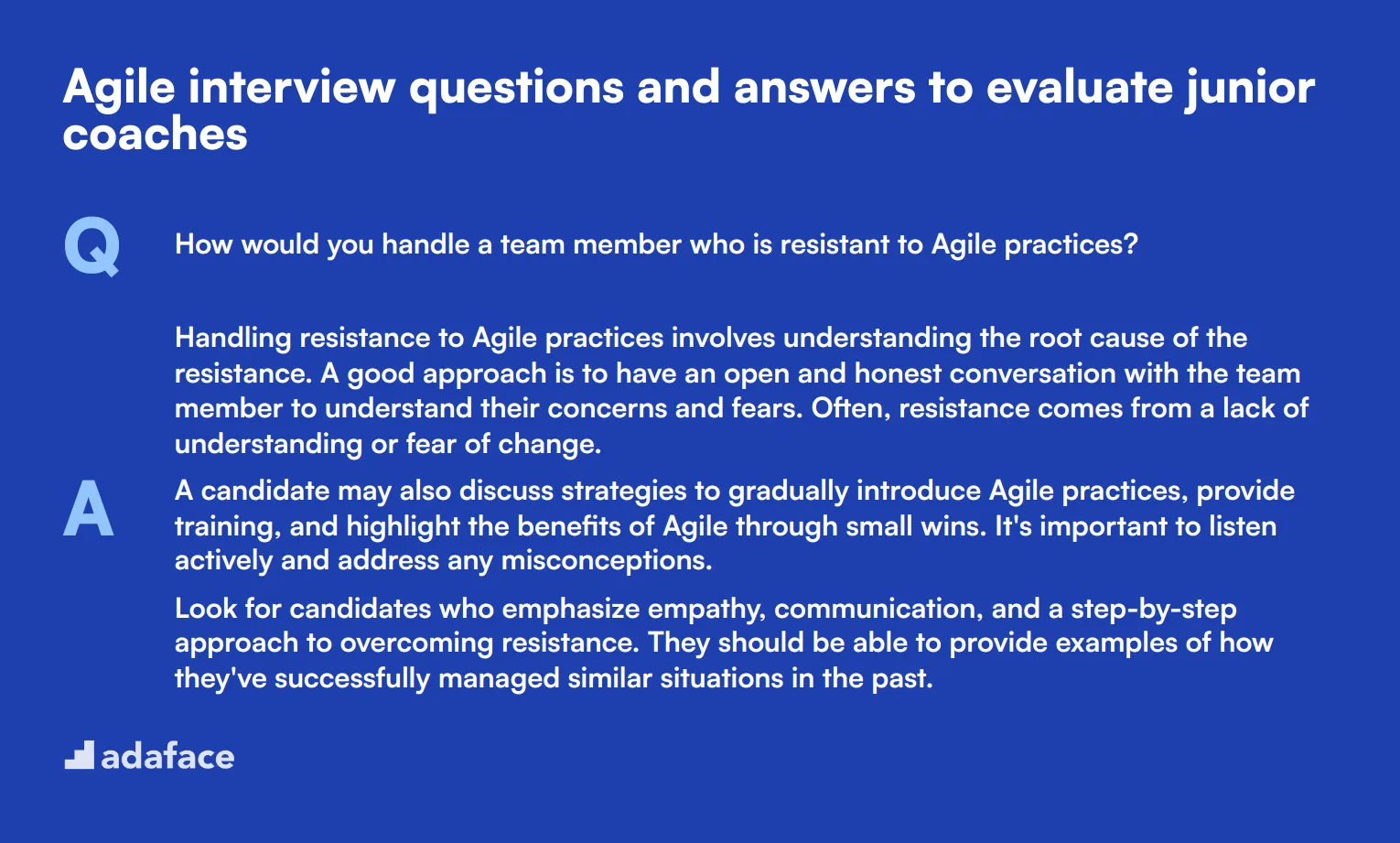 8 Agile interview questions and answers to evaluate junior coaches