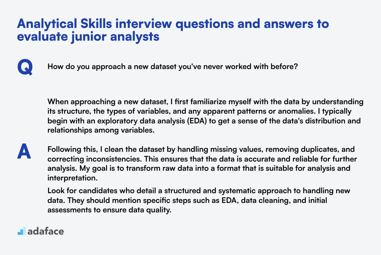 8 Analytical Skills interview questions and answers to evaluate junior analysts