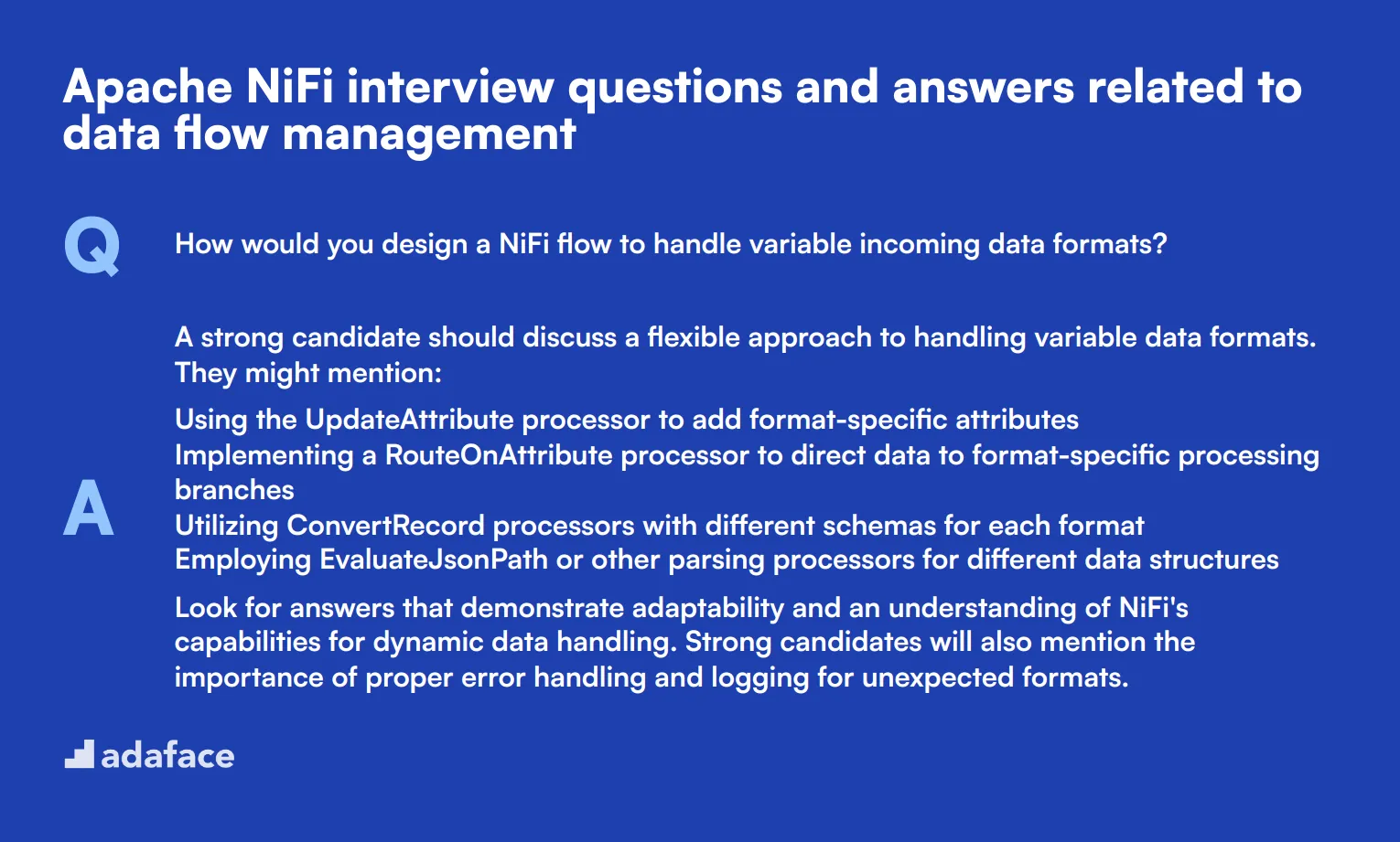 7 Apache NiFi interview questions and answers related to data flow management