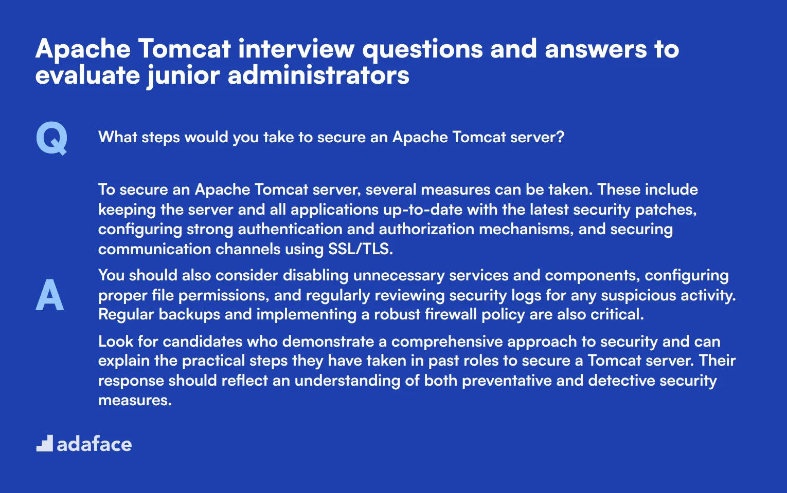 8 Apache Tomcat interview questions and answers to evaluate junior administrators