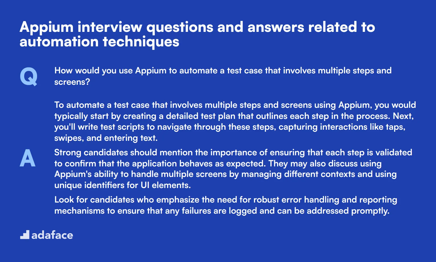 7 Appium interview questions and answers related to automation techniques