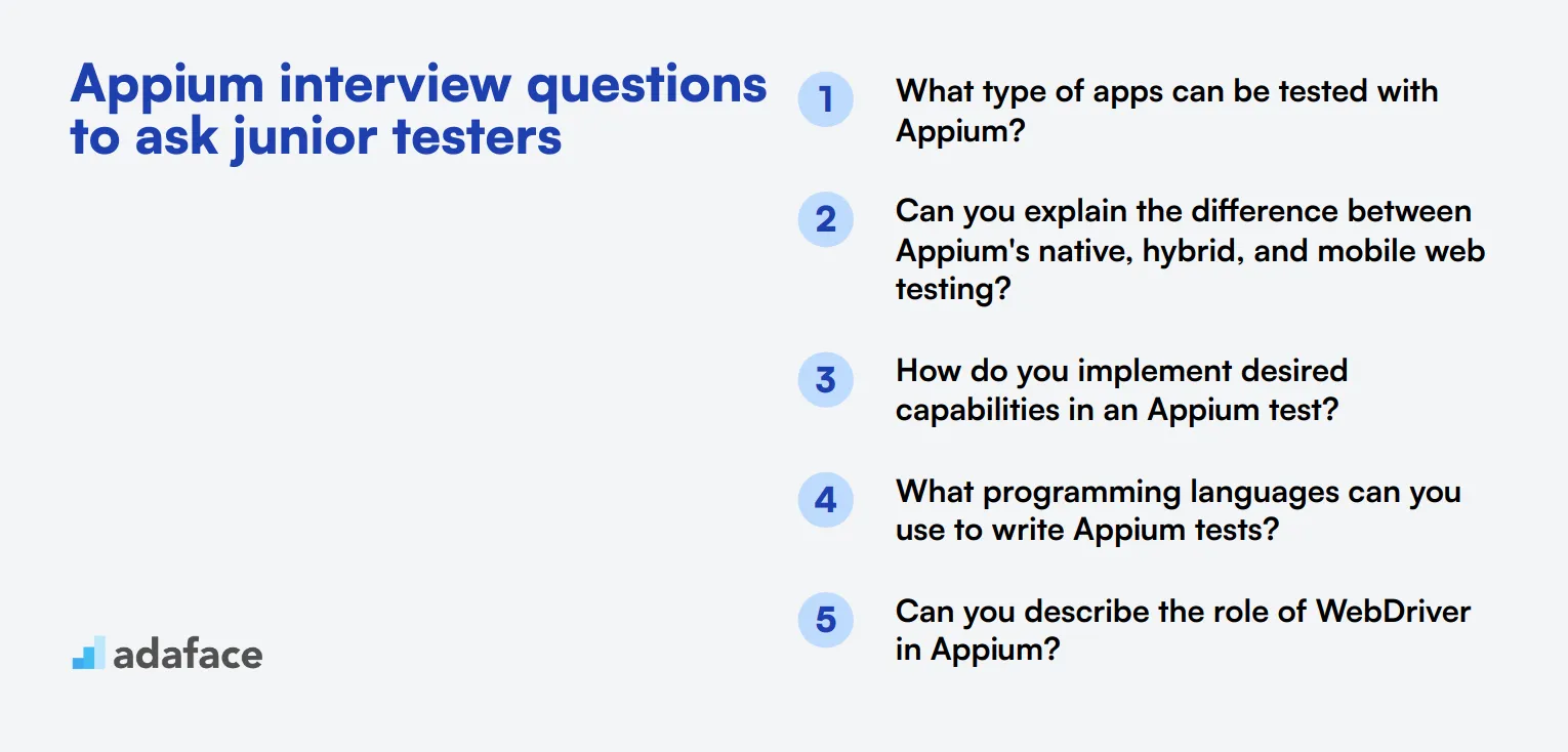 12 Appium interview questions to ask junior testers