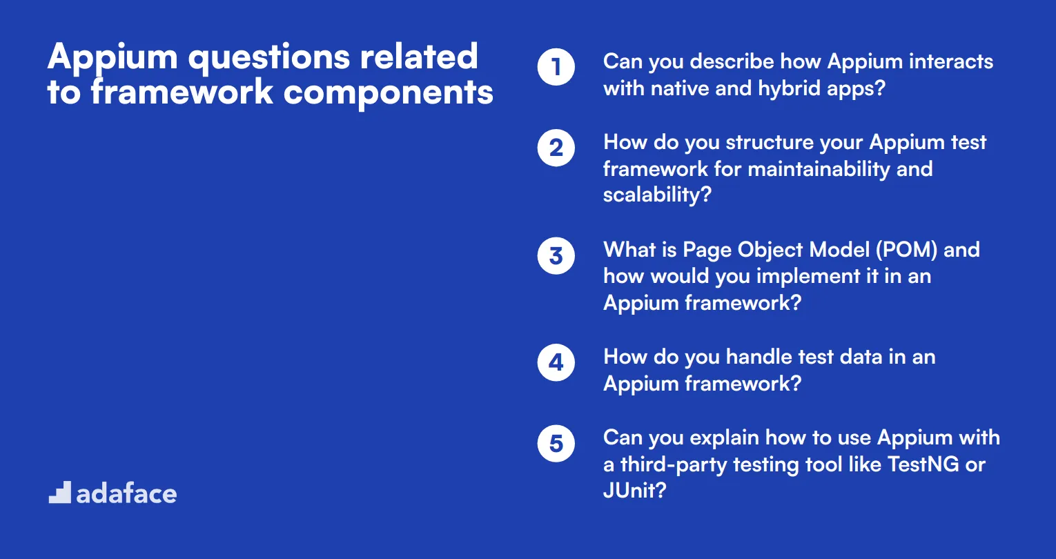 10 Appium questions related to framework components