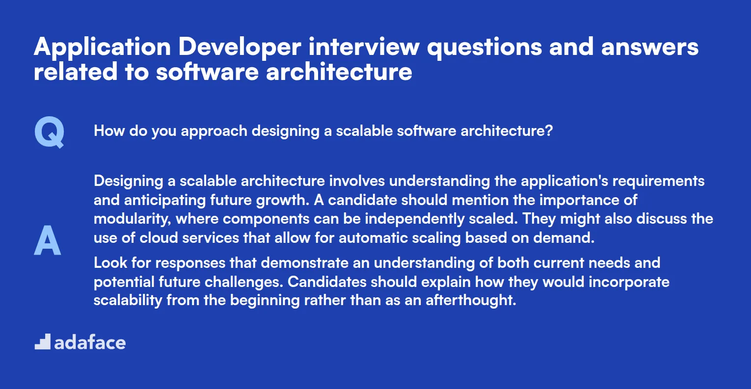 8 Application Developer interview questions and answers related to software architecture
