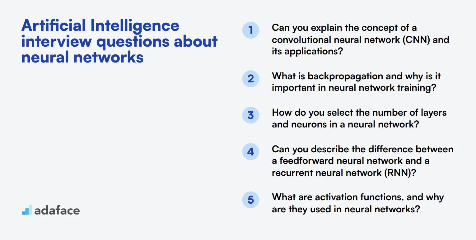 10 Artificial Intelligence interview questions about neural networks